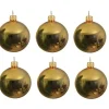 Decoris Kerstballen set - 6x stuks - goud - glas - 6 cm - glans