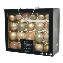 Kerstballen|Kerstdecoratie-Decoris Kerstballen set - 42x - parel - glas - 5 tot 7 cm