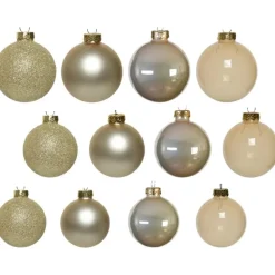 Kerstballen|Kerstdecoratie-Decoris Kerstballen set - 42x - parel - glas - 5 tot 7 cm