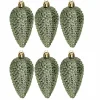 Decoris Kersthangers dennenappels - 6x - donkergroen - 8 cm