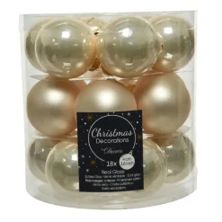 Kerstballen|Kerstdecoratie-Decoris Kleine kerstballen - 18x - champagne - D4 cm - glas