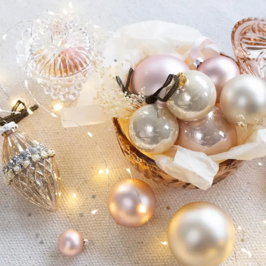 Kerstballen|Kerstdecoratie-Decoris Kleine kerstballen - 18x - champagne - D4 cm - glas