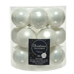 Kerstballen|Kerstdecoratie-Decoris Kleine kerstballen - 18x - wit - D4 cm - glas