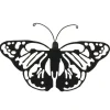 Decoris muurvlinder - tuindecoratie - zwart - metaal - 17 x 12 cm