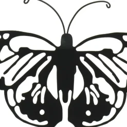 Tuindecoratie-Decoris muurvlinder - tuindecoratie - zwart - metaal - 36 x 25 cm