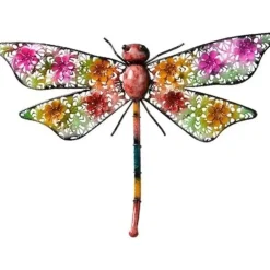 Tuindecoratie-Decoris Tuindecoratie - libelle - metaal - 29 x 47 cm