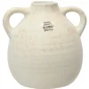 Decoris Vaas kruik model - terracotta - wit - D17 x H17 - vintage