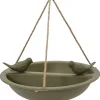 Tuindecoratie-Decoris Vogelbad - bamboe hout - donkergroen - drinkschaal - 27 cm