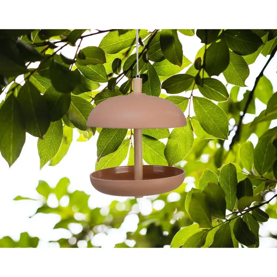 Decoris Vogelvoedersilo - hangend - bamboe - terra bruin - 25 cm
