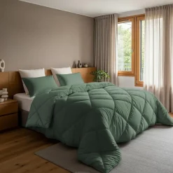 Sleeptime Dekbed zonder Overtrek Diamond 200x200 – Incl. Kussenslopen – Wasbaar – Groen