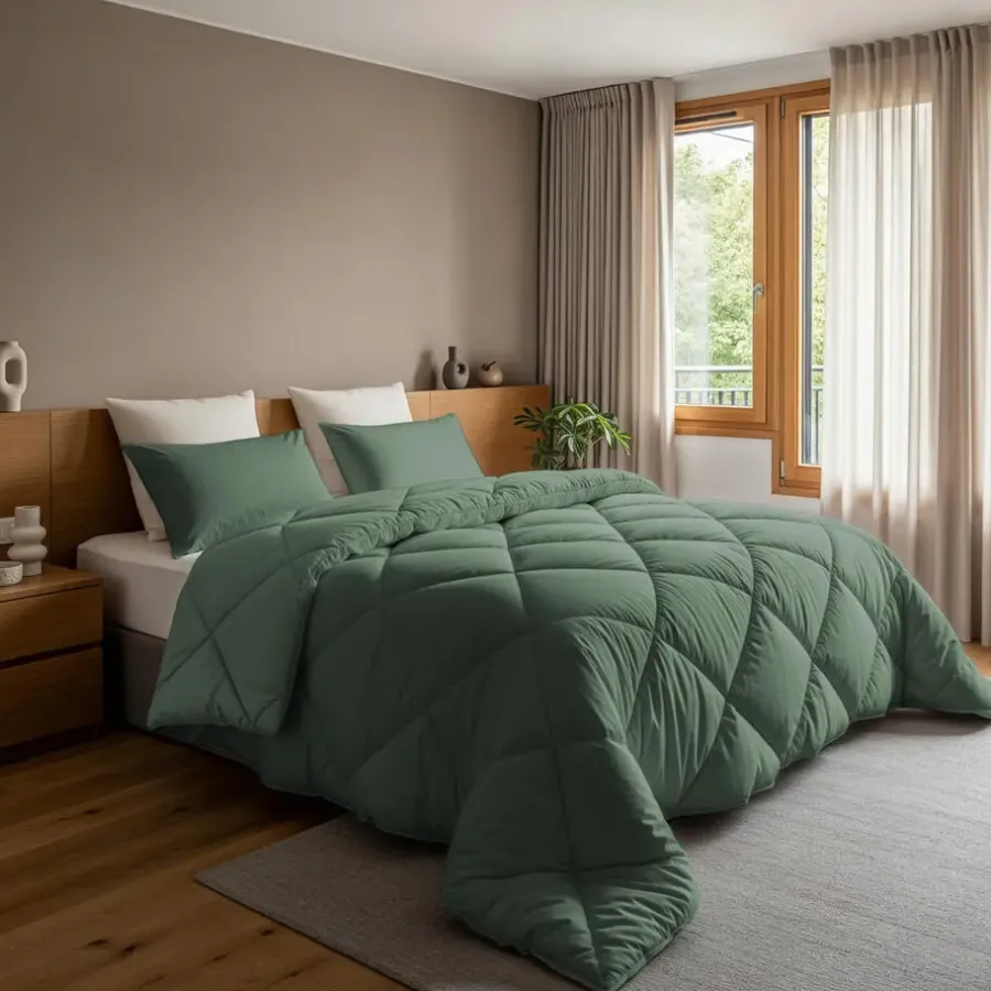 Dekbedden-Sleeptime Dekbed zonder Overtrek Diamond 240x200 – Incl. Kussenslopen – Wasbaar – Groen