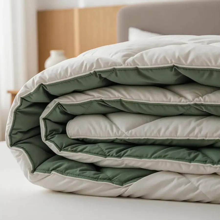 Dekbedden-Sleeptime Dekbed zonder Overtrek Diamond 240x200 – Met Kussenslopen– Wasbaar – Crème/Groen