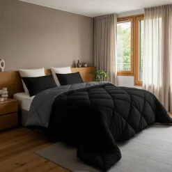 Dekbedden-Sleeptime Dekbed zonder Overtrek Diamond 240x200 – Incl. Kussenslopen – Wasbaar – Zwart