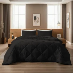 Sleeptime Dekbed zonder Overtrek Diamond 200x200 – Incl. Kussenslopen – Wasbaar – Zwart