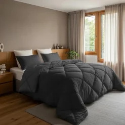Sleeptime Dekbed zonder Overtrek Diamond 240x200 – Met Kussenslopen – Wasbaar – Antraciet