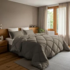 Sleeptime Dekbed zonder Overtrek Diamond 200x200 – Incl. Kussenslopen – Wasbaar – Taupe