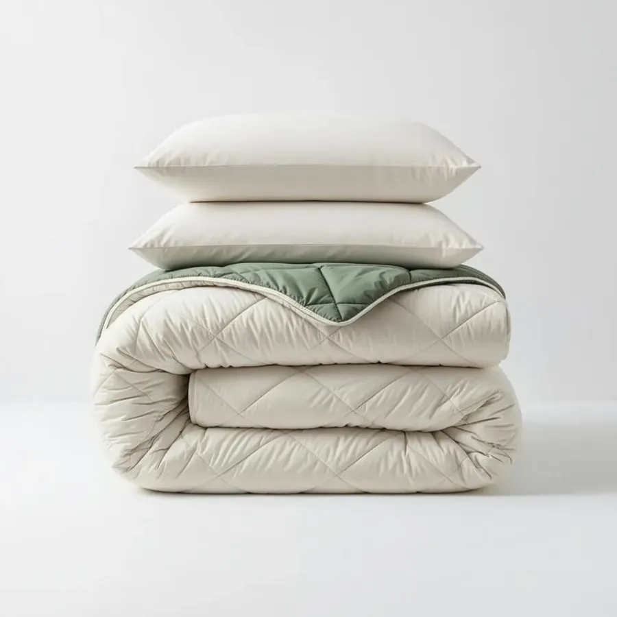 Dekbedden-Sleeptime Dekbed zonder Overtrek Diamond 240x200 – Met Kussenslopen – Wasbaar – Groen/Kaki