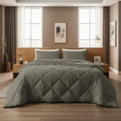 Dekbedden-Sleeptime Dekbed zonder Overtrek Diamond 240x200 – Incl. Kussenslopen – Wasbaar – Kaki