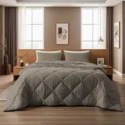 Sleeptime Dekbed zonder Overtrek Diamond 140x200 – Incl. Kussenslopen – Wasbaar – Kaki