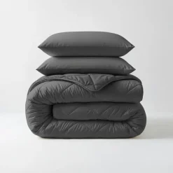 Dekbedden-Sleeptime Dekbed zonder Overtrek Diamond 140x200 – Met Kussenslopen – Wasbaar – Antraciet