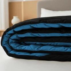 Dekbedden-Sleeptime Dekbed zonder Overtrek Diamond 200x200 – Met Kussenslopen– Wasbaar – Zwart/Blauw