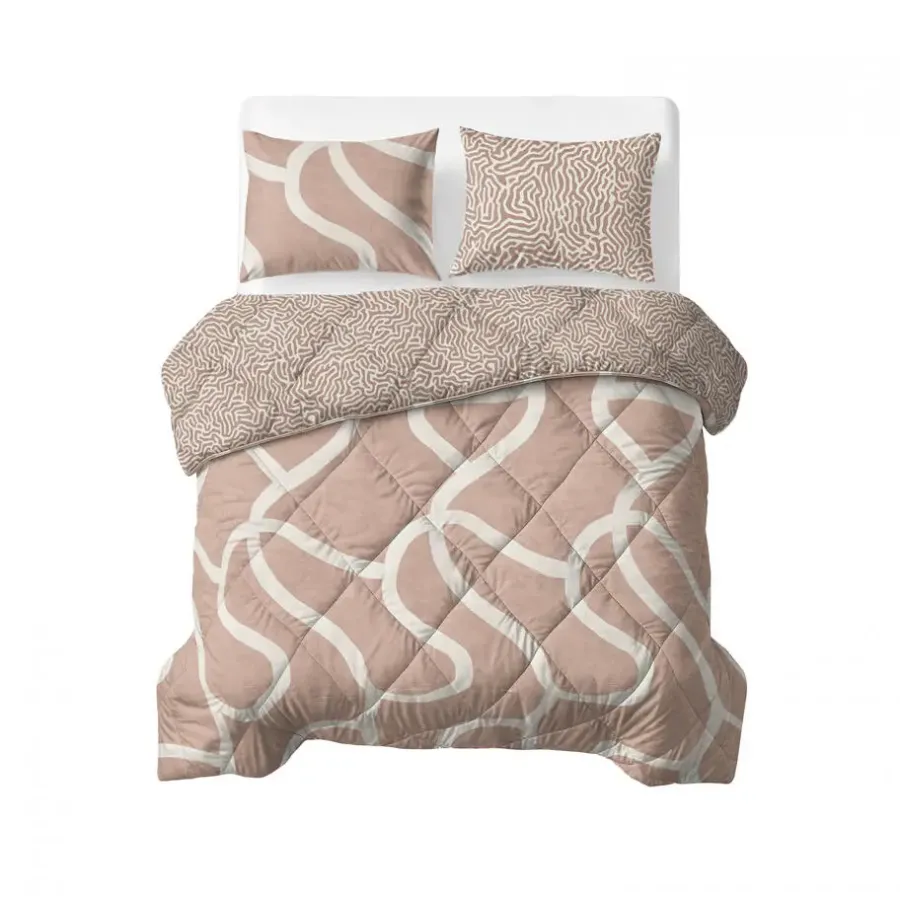 Dekbedden-Sleeptime Dekbed zonder Overtrek Shapes 240x220 – Zacht & Wasbaar – Incl. 2 Kussenslopen