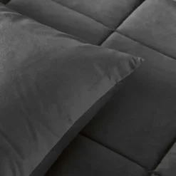 Dekbedden-Sleeptime Dekbed zonder Overtrek Velvet 140x200 – Superzacht & Wasbaar – Antraciet