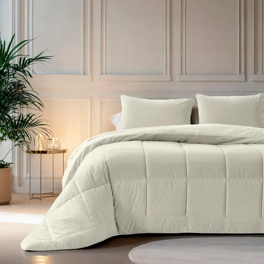 Dekbedden-Sleeptime Dekbed zonder Overtrek Velvet 200x200 – Superzacht & Wasbaar – Crème