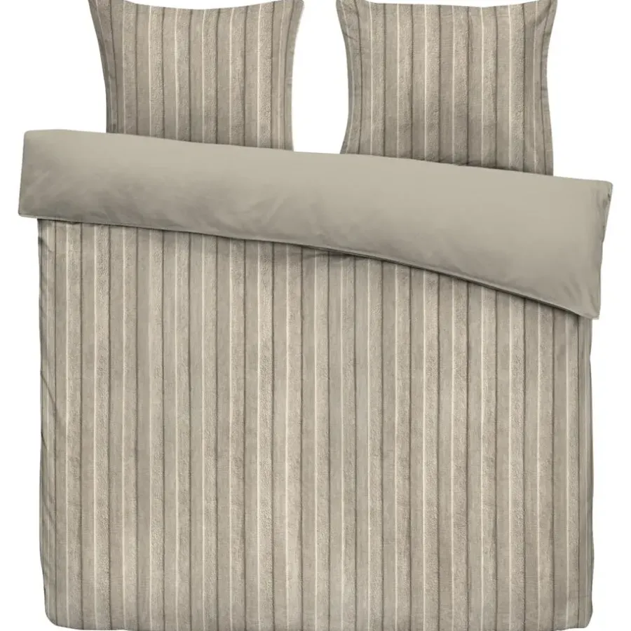 Lits-Jumeaux Dekbedovertrekken-Leen Bakker Dekbedovertrek Felix - zand/taupe - 240x200/220 cm