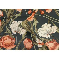 2-Persoons Dekbedovertrekken-Leen Bakker Dekbedovertrek Fleur - zwart/geel - 200x200/220 cm