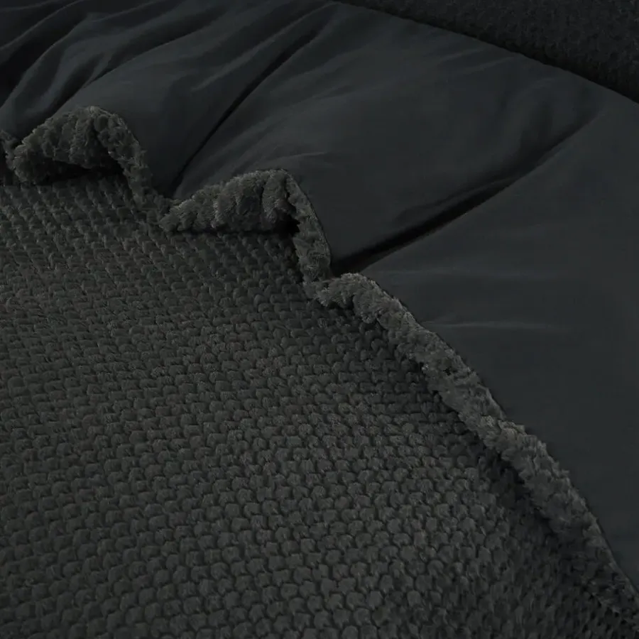 Sleeptime Dekbedovertrek Fur Teddy 200x220 – Fluweelzacht & Knus Design – Antraciet