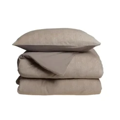 1-Persoons Dekbedovertrekken-Sleeptime Dekbedovertrek Japandi 140x220 – Flanel Fleece – Zacht & Warm – Taupe