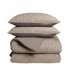 Sleeptime Dekbedovertrek Japandi 240x220 – Flanel Fleece – Zacht & Warm – Taupe