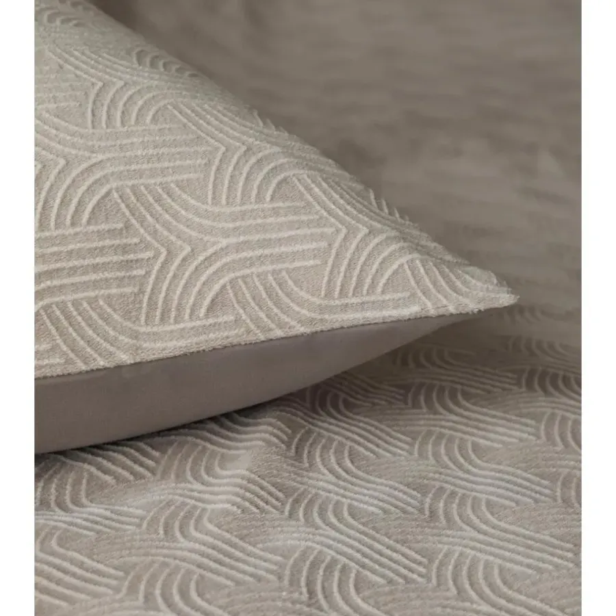 Sleeptime Dekbedovertrek Japandi 240x220 – Flanel Fleece – Zacht & Warm – Taupe