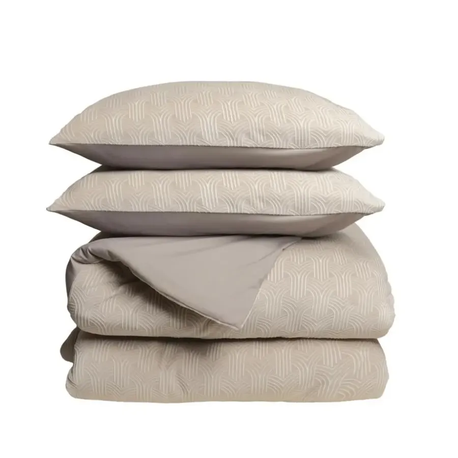 Sleeptime Dekbedovertrek Japandi 240x220 – Flanel Fleece – Zacht & Warm – Beige