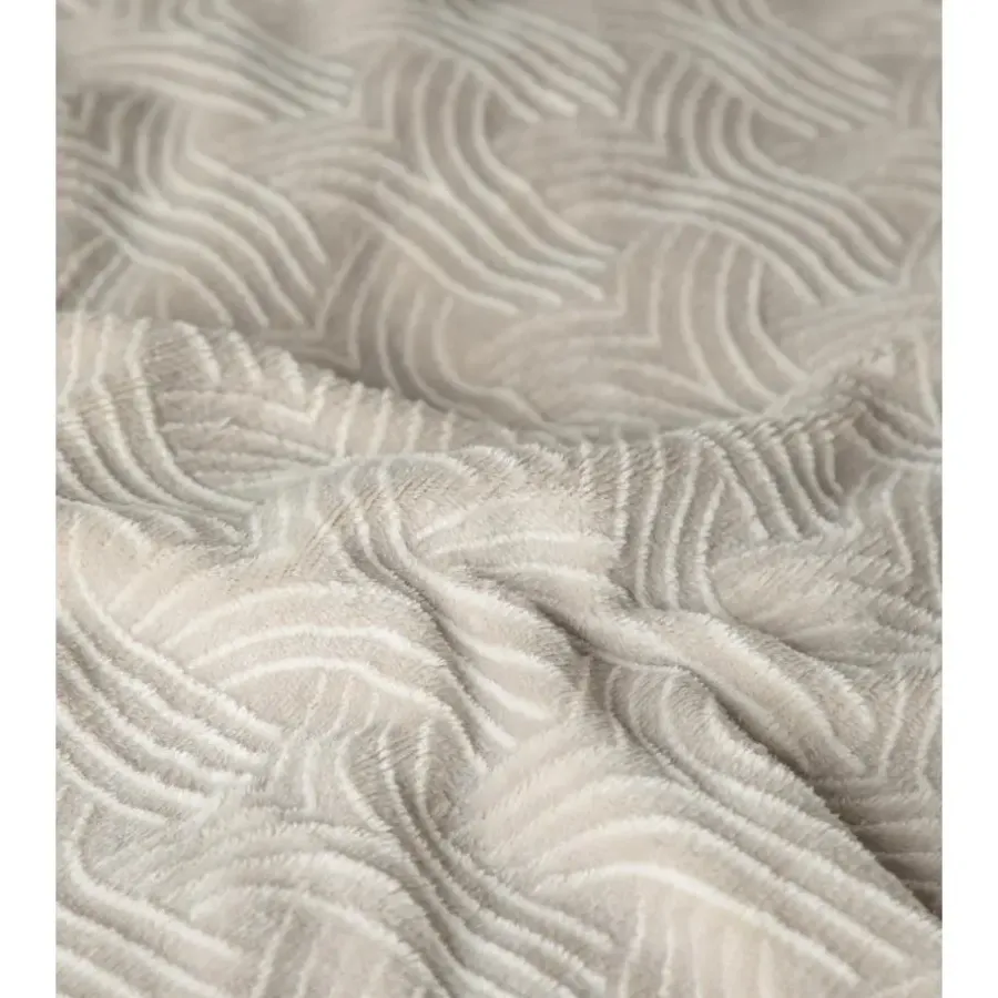 Sleeptime Dekbedovertrek Japandi 240x220 – Flanel Fleece – Zacht & Warm – Beige
