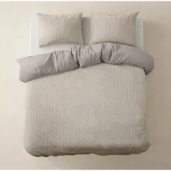 2-Persoons Dekbedovertrekken-Sleeptime Dekbedovertrek Japandi 200x220 – Flanel Fleece – Zacht & Warm – Beige