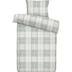 Leen Bakker Dekbedovertrek Laurens - off-white/groen - 140x200/220 cm