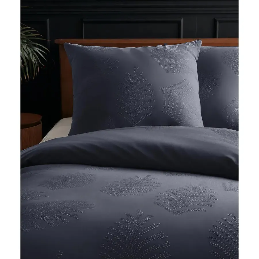 Dekbedovertrekken|2-Persoons Dekbedovertrekken-Sleeptime Dekbedovertrek Leaves 200x200 – Fluweelzacht Uni Design – Antraciet