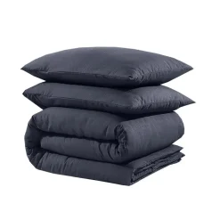 Dekbedovertrekken|2-Persoons Dekbedovertrekken-Sleeptime Dekbedovertrek Leaves 200x200 – Fluweelzacht Uni Design – Antraciet