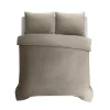 2-Persoons Dekbedovertrekken-Sleeptime Dekbedovertrek Leaves 200x200 – Fluweelzacht Uni Design – Taupe