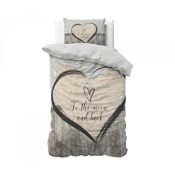 Sleeptime Dekbedovertrek Love to the Moon 140x220 – Zacht & Ademend – Incl. Kussensloop