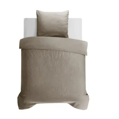 Sleeptime Dekbedovertrek Milano 140x200 – Fluweelzacht Uni Design – Taupe