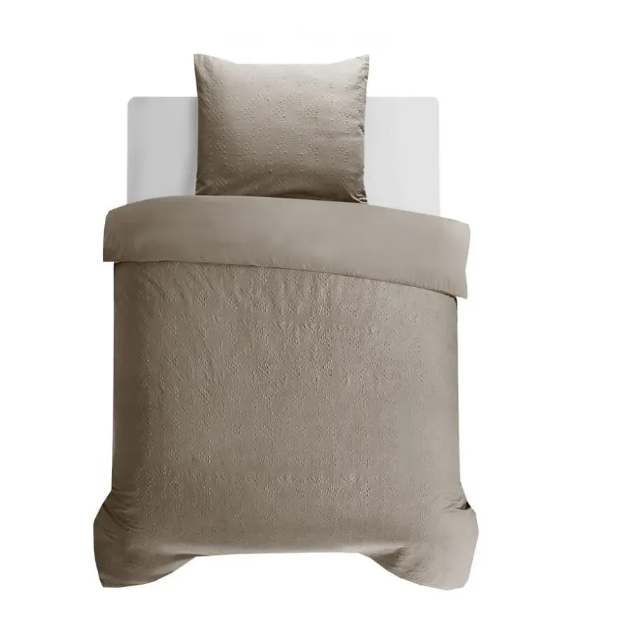 Sleeptime Dekbedovertrek Milano 140x200 – Fluweelzacht Uni Design – Taupe