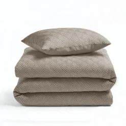 Sleeptime Dekbedovertrek Milano 140x200 – Fluweelzacht Uni Design – Taupe