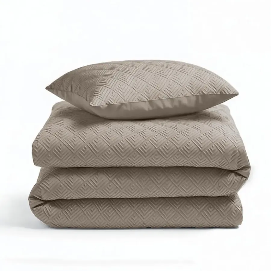 Sleeptime Dekbedovertrek Milano 140x200 – Fluweelzacht Uni Design – Taupe