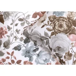 Leen Bakker Dekbedovertrek Nova bloemen - wit/roze - 240x200/220 cm