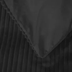 Sleeptime Dekbedovertrek Teddy Rib 200x220 – Fluweelzacht & Knus Design - Zwart