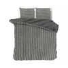 Sleeptime Dekbedovertrek Teddy Rib 200x220 – Fluweelzacht & Knus Design - Grijs