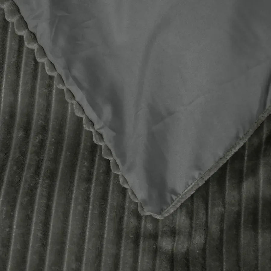 Sleeptime Dekbedovertrek Teddy Rib 200x220 – Fluweelzacht & Knus Design - Grijs